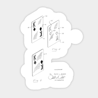 Poker Playing Card Vintage Patent Drawing Sticker